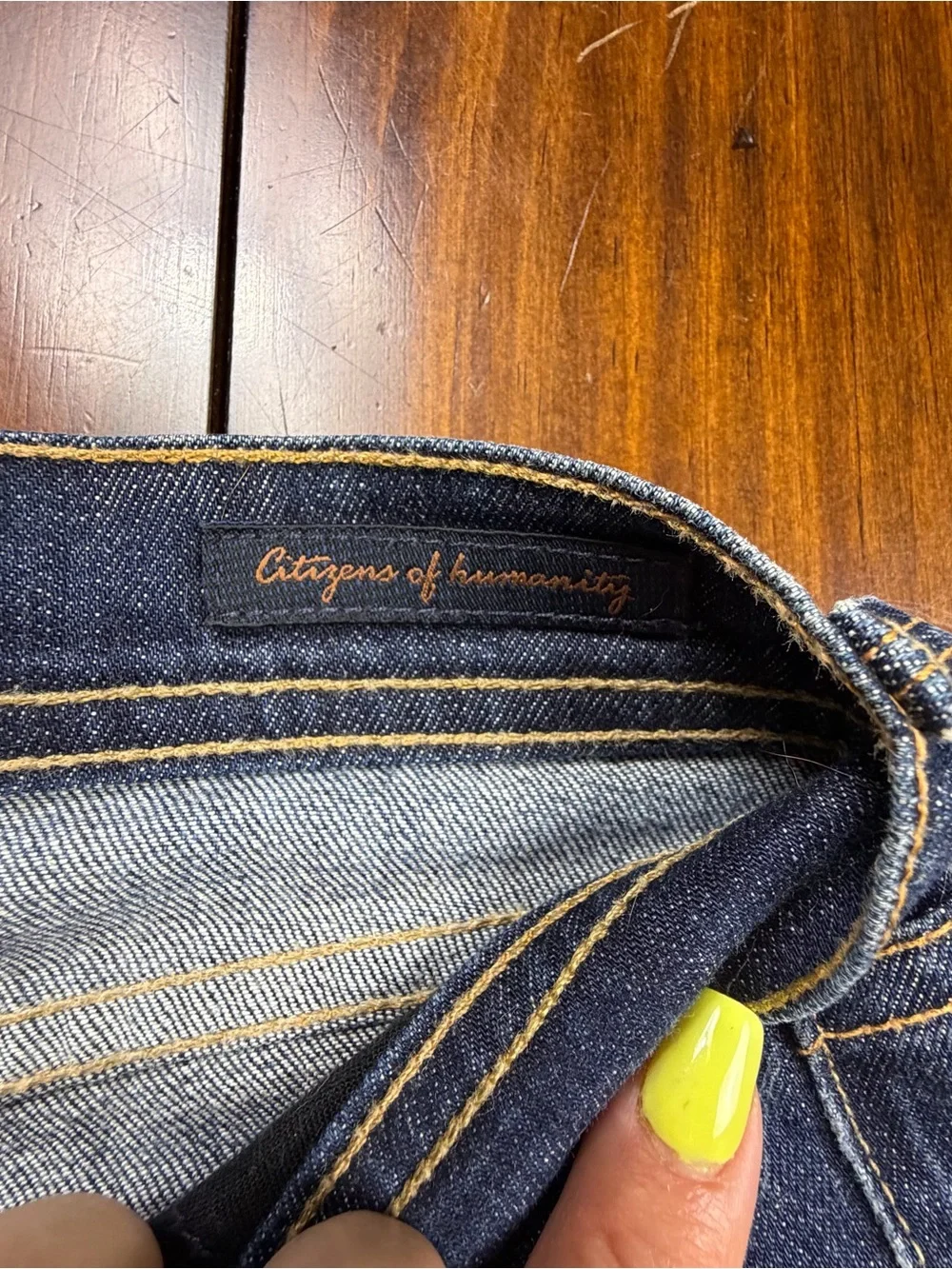 Citizens Of Humanity Dark Blue Rolled Cuff Denim Shorts